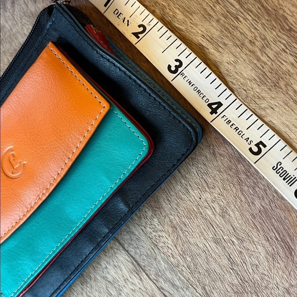 Multi Color Italian Leather Belt Wallet